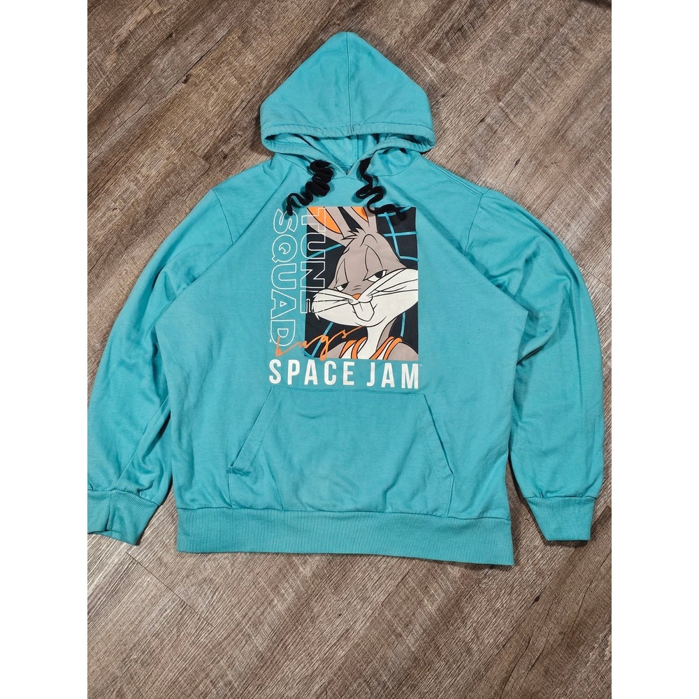 Space Jam A New Legacy Bugs Bunny Tune Squad Hoodie Teal Blue Mens XL